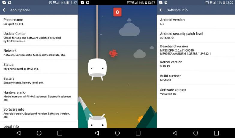 LG Spirit 4G marshmallow