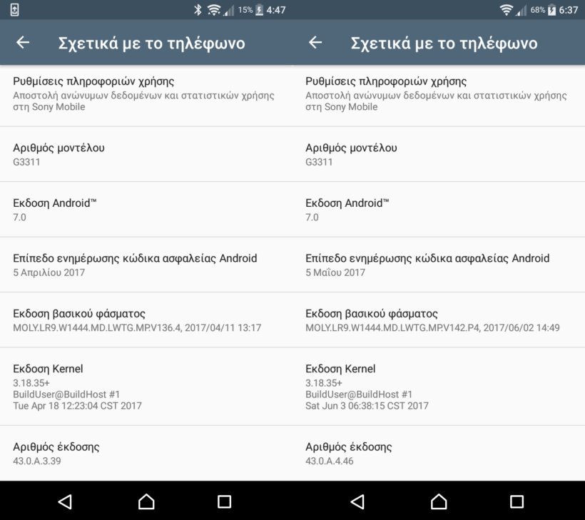 Sony Xperia L1 ενημερωση λογισμικου