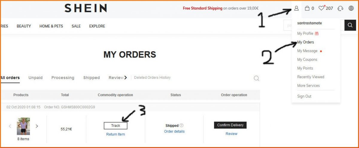 shein greece tracking
