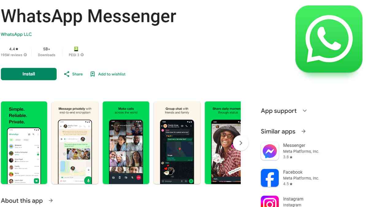 εγκατάσταση whatsapp